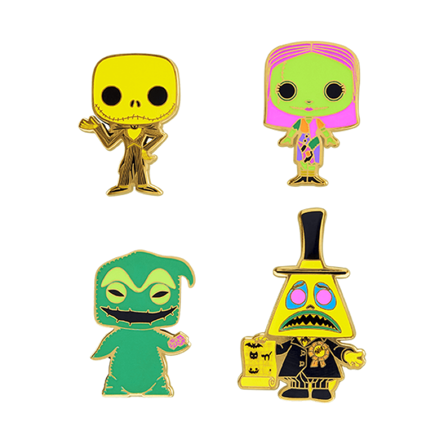 Nightmare Before Christmas - Blacklight Enamel Pin Set 4Pk