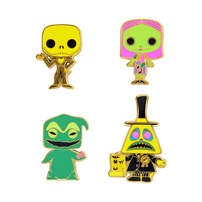 Nightmare Before Christmas - Blacklight Enamel Pin Set 4Pk