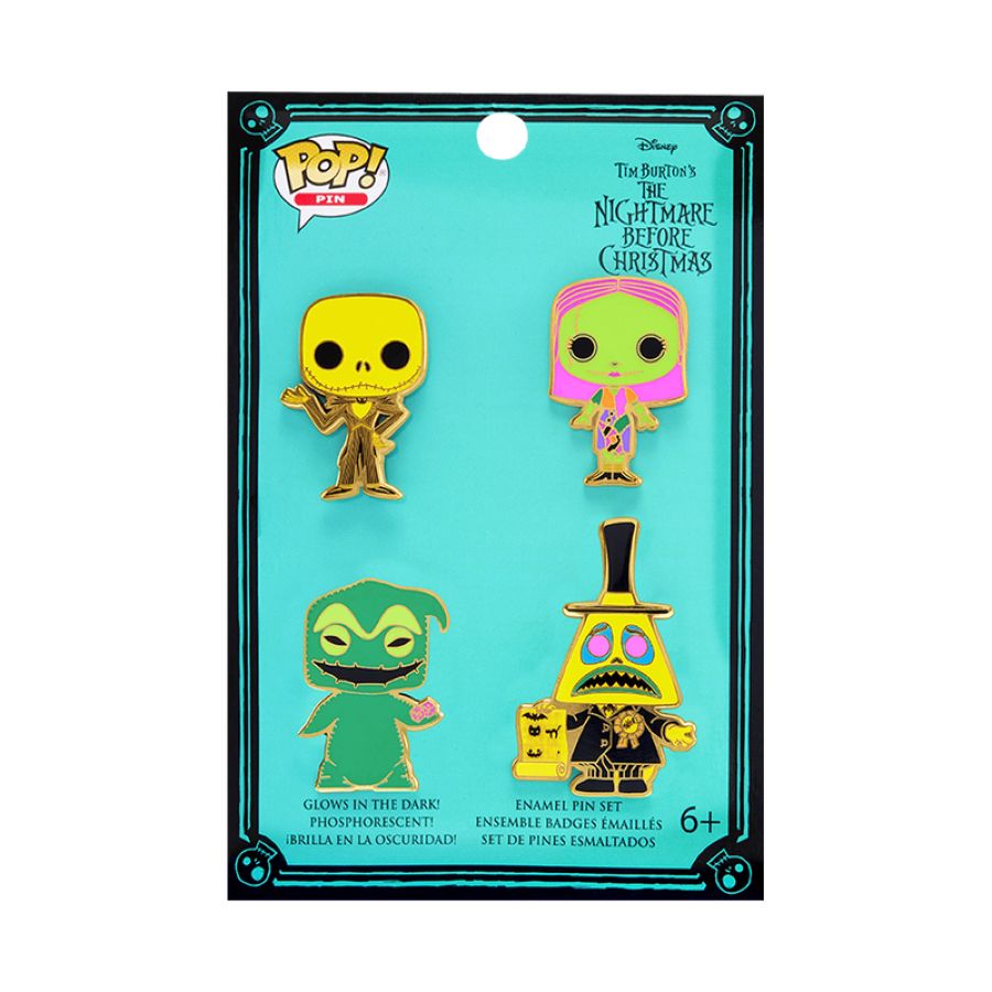 Nightmare Before Christmas - Blacklight Enamel Pin Set 4Pk