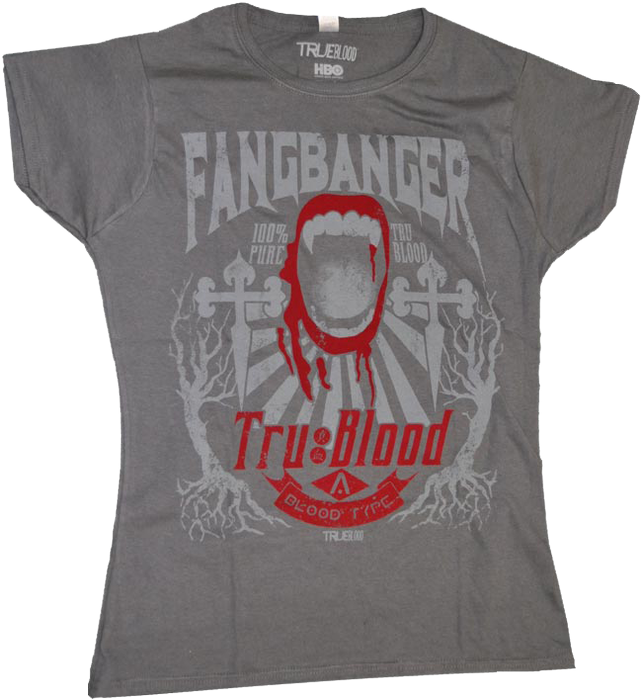 True Blood - Fangbanger Flocked Female T-Shirt XL - Ozzie Collectables