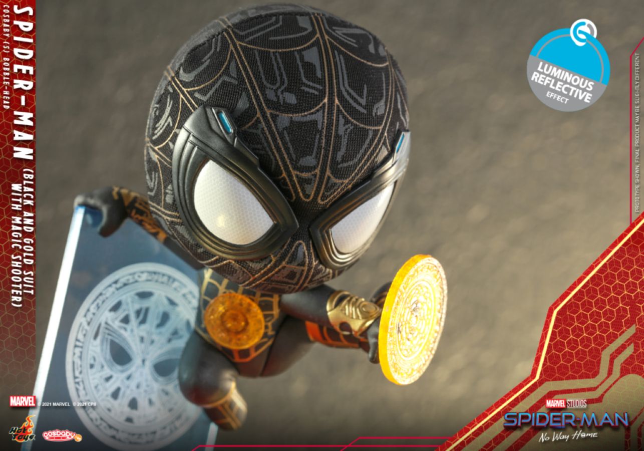 Spider-Man: No Way Home - Spider-Man Black & Gold Suit with Magic Shooter Cosbaby