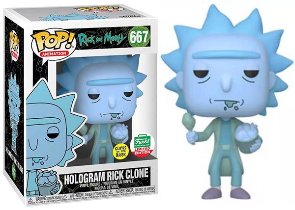 Rick And Morty - Hologram Rick Clone GITD Funko-Shop Stickered Exclusive Pop! Vinyl Animation #667