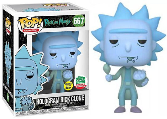 Rick And Morty - Hologram Rick Clone GITD Funko-Shop Stickered Exclusive Pop! Vinyl #667
