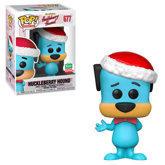 Hanna Barbera - Huckleberry Hound (Santa Hat) Funko-Shop Stickered Exclusive Pop! Vinyl Animation #677