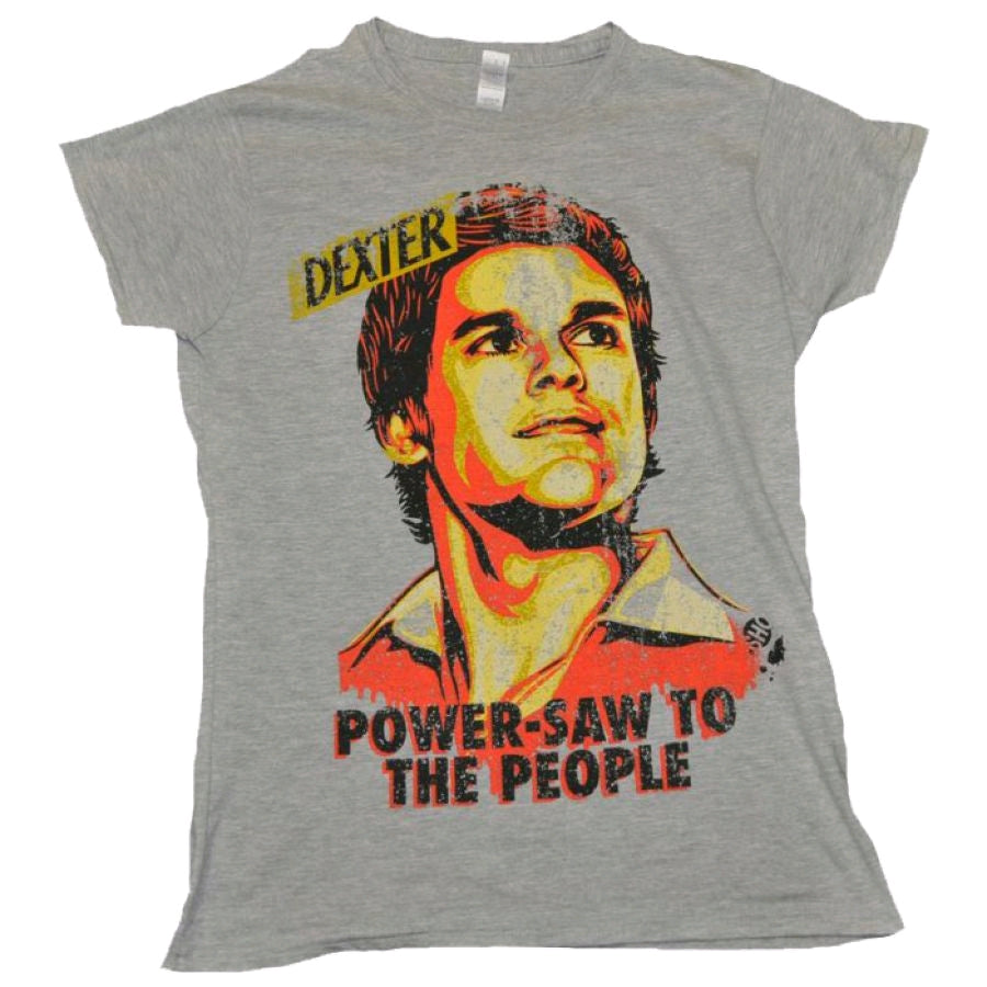 Dexter - Power-Saw Grey Marle Female T-Shirt L