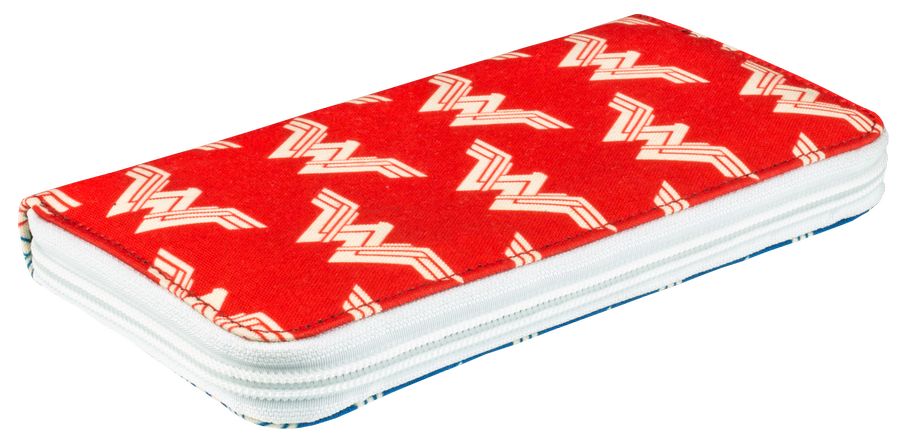 Wonder Woman Movie - Red and Blue logo Pattern Clutch Purse - Ozzie Collectables