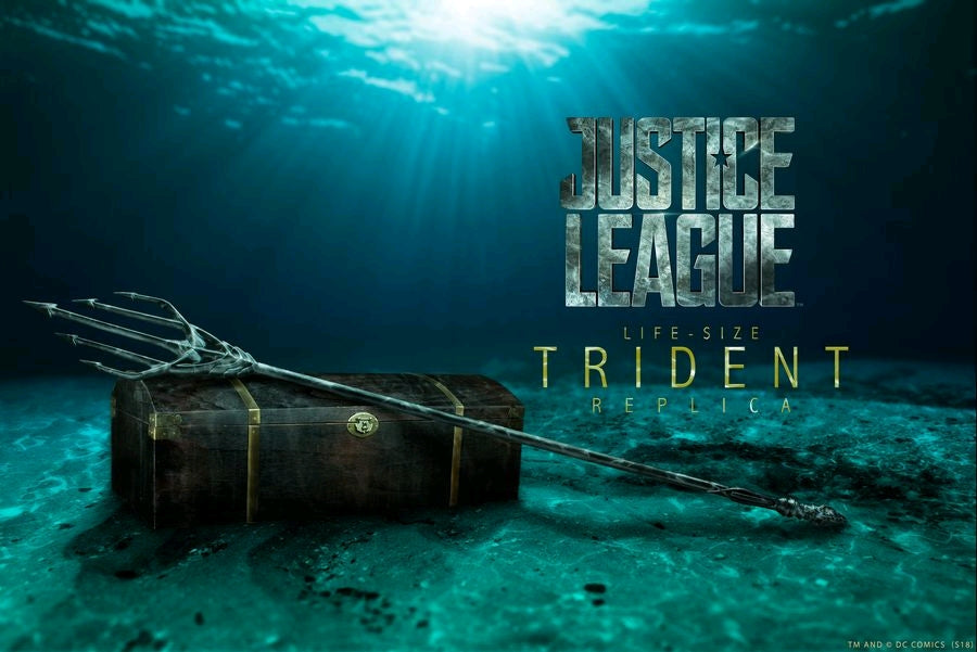 Justice League - Aquaman's Trident with Treasure Chest Life-Size Replica - Ozzie Collectables