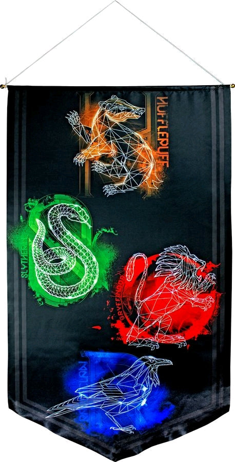 Harry Potter - House Crests Satin Banner - Ozzie Collectables