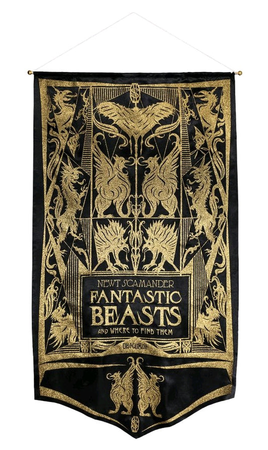 Fantastic Beasts and Where to Find Them - Newt Book Cover Gold Glitter Banner - Ozzie Collectables