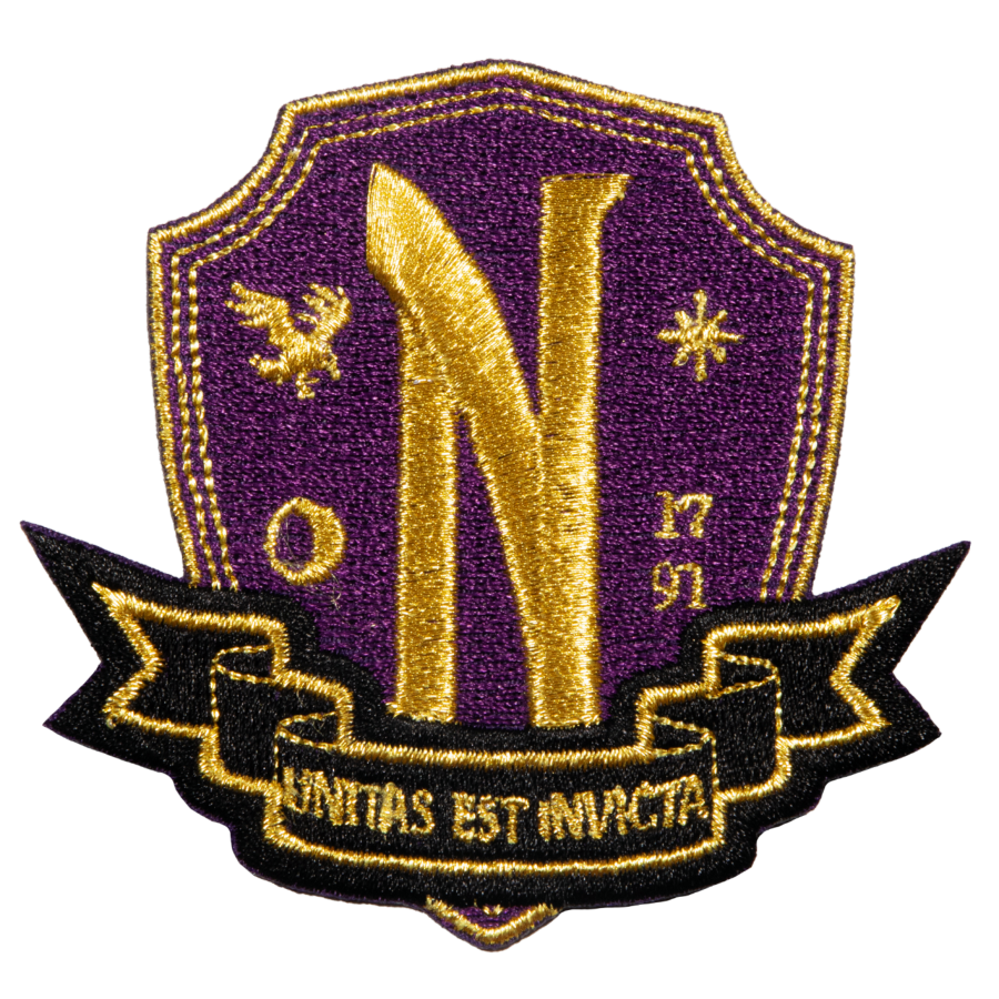 Wednesday - Nevermore School Purple and Gold Logo Patch