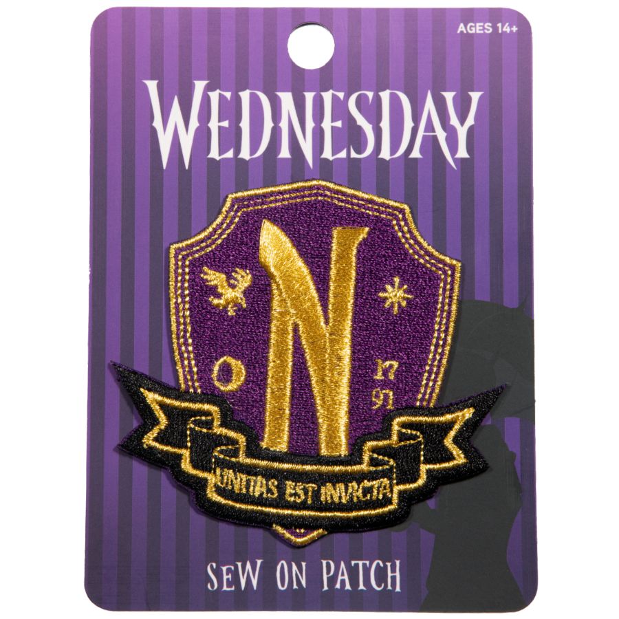 Wednesday - Nevermore School Purple and Gold Logo Patch