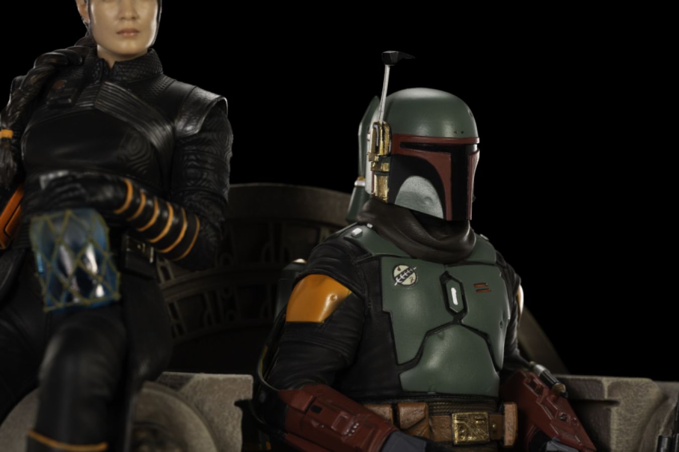 Star Wars: The Mandalorian - Boba Fett & Fennec Shand on Throne Deluxe 1:10 Scale Statue