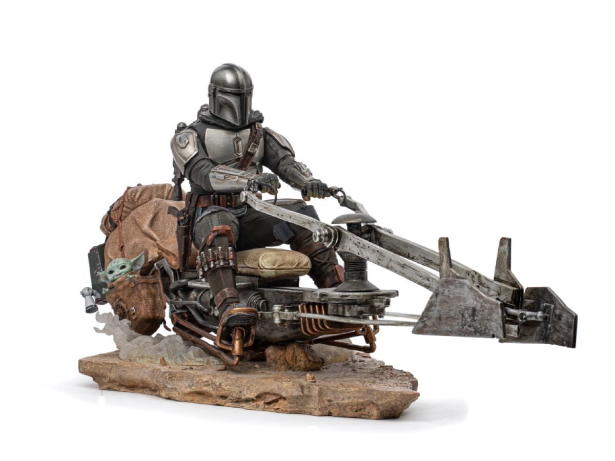 Star Wars: The Mandalorian - Mandalorian on Speederbike Deluxe 1:10 Scale Statue