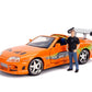 Fast and Furious - Brian's Toyota Supra with Brian 1:24 Scale Diecast Model Kit