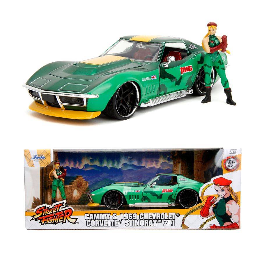 Street Fighter - Chevrolet Corvette Stingray ZL1 (1969) 1:22 Scale with Cammy Figure