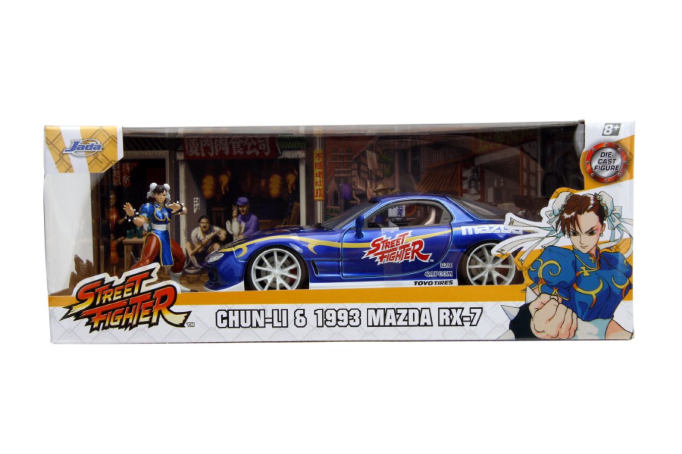 Street Fighter - Mazda RX-7 (1993) 1:24 Scale with Chun-Li Figure