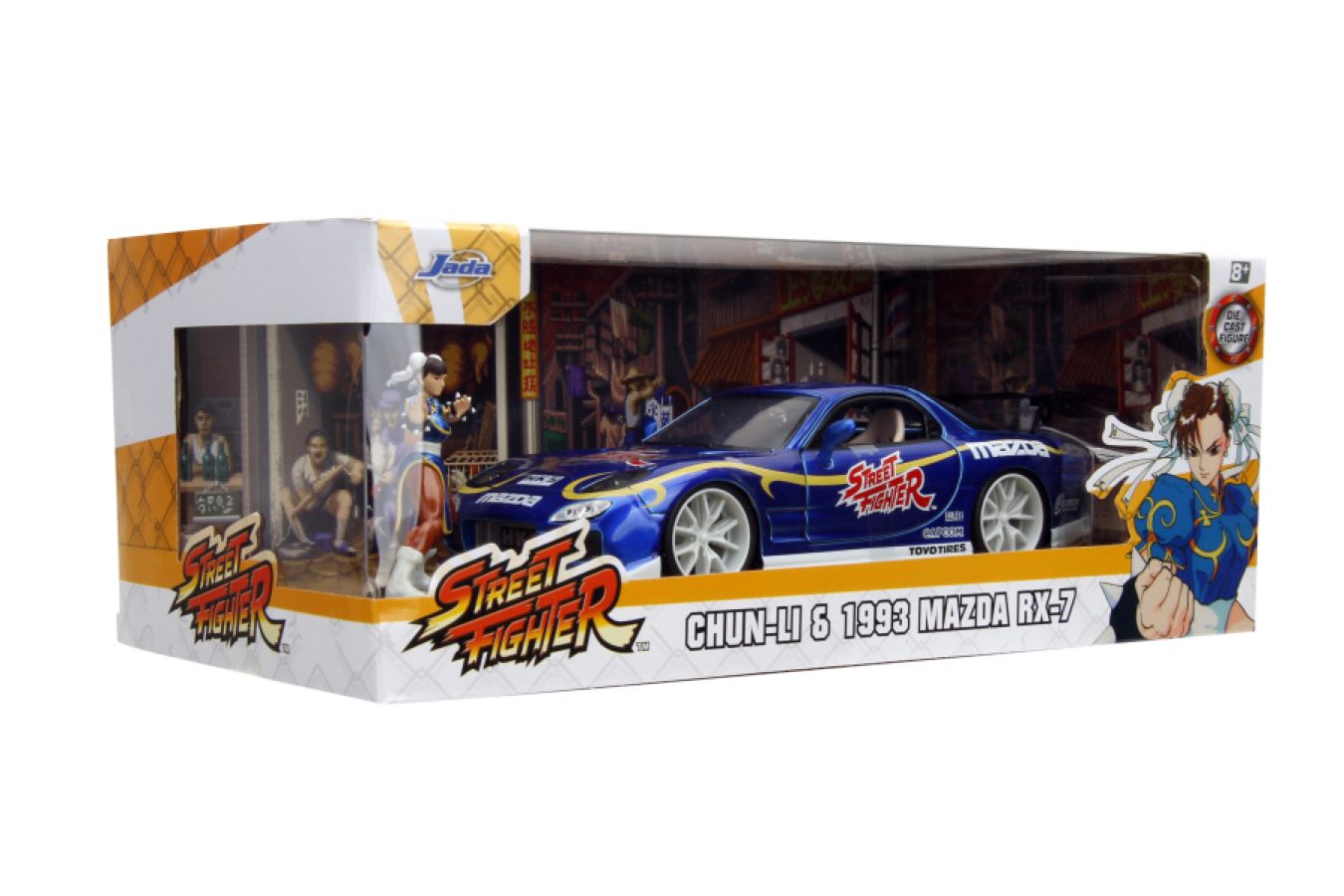 Street Fighter - Mazda RX-7 (1993) 1:24 Scale with Chun-Li Figure