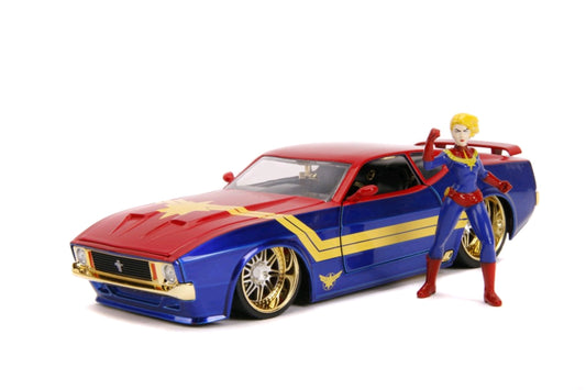 Captain Marvel - 1973 Ford Mustang Mach 1 1:24 Scale Hollywood Ride - Ozzie Collectables