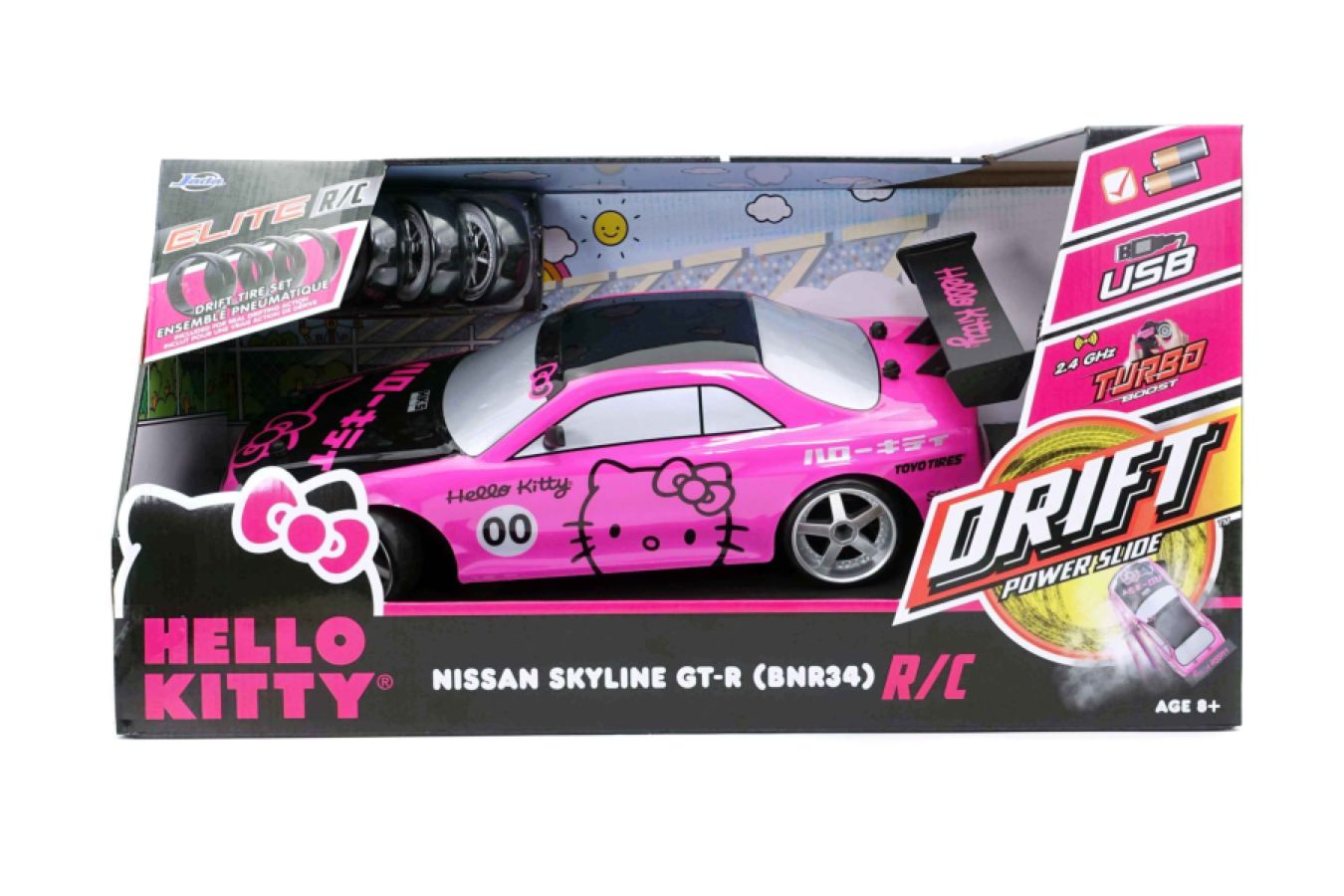 Hello Kitty - 2002 Nissan Skyline GT-R (BNR34) 1:10 Scale Remote Control Car