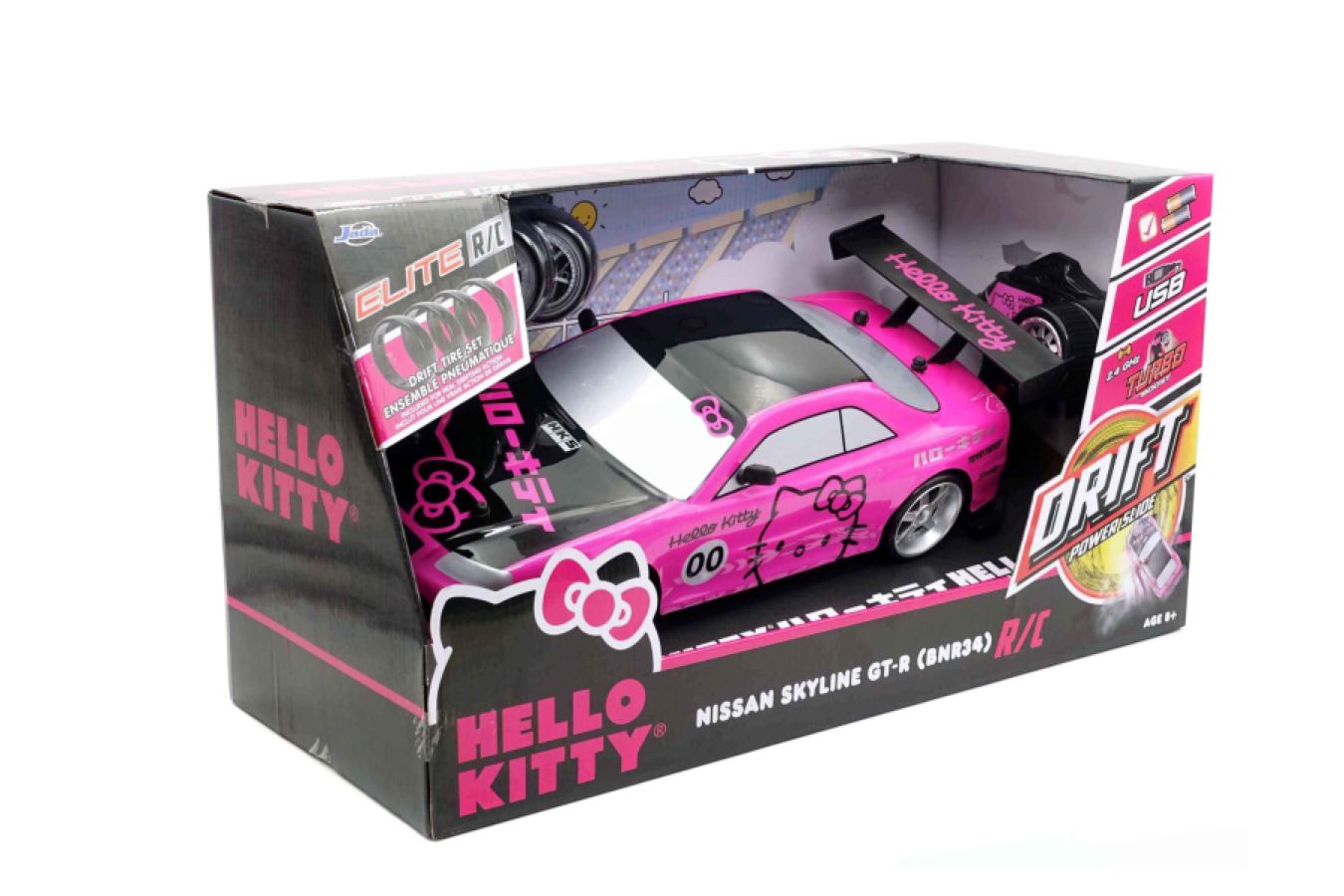 Hello Kitty - 2002 Nissan Skyline GT-R (BNR34) 1:10 Scale Remote Control Car