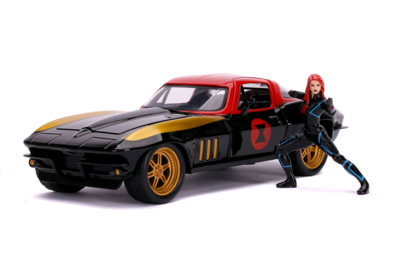 Avengers - '66 Chevy Corvette w/Black Widow 1:24 Scale Hollywood Ride