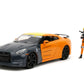 Naruto - Nissan GT-R R35 (2009) 1:24 Scale with Naruto Figure Hollywood Rides Diecast Vehicle