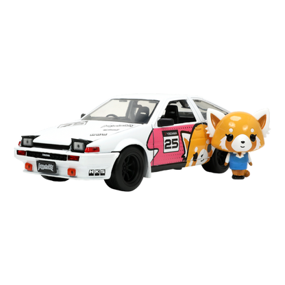 Aggretsuko - Toyota AE86 with Aggretsuko 1:24 Scale Diecast Set