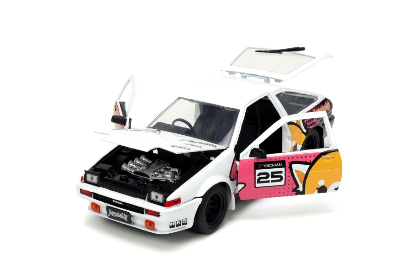 Aggretsuko - Toyota AE86 with Aggretsuko 1:24 Scale Diecast Set