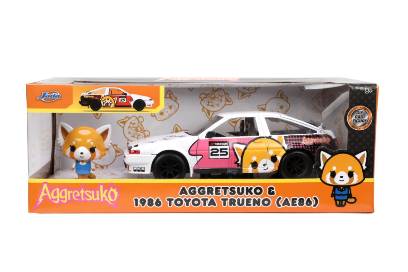 Aggretsuko - Toyota AE86 with Aggretsuko 1:24 Scale Diecast Set