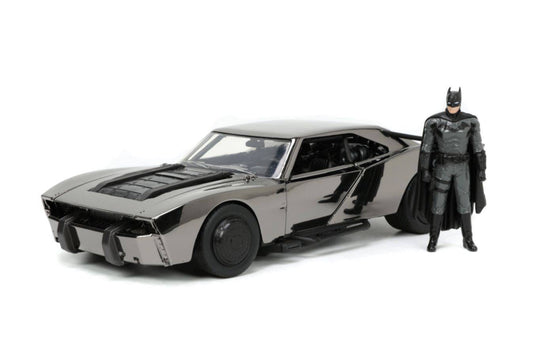 The Batman - Batmobile Chrome Black SDCC 2022 US Exclusive 1:24 Scale with Batman