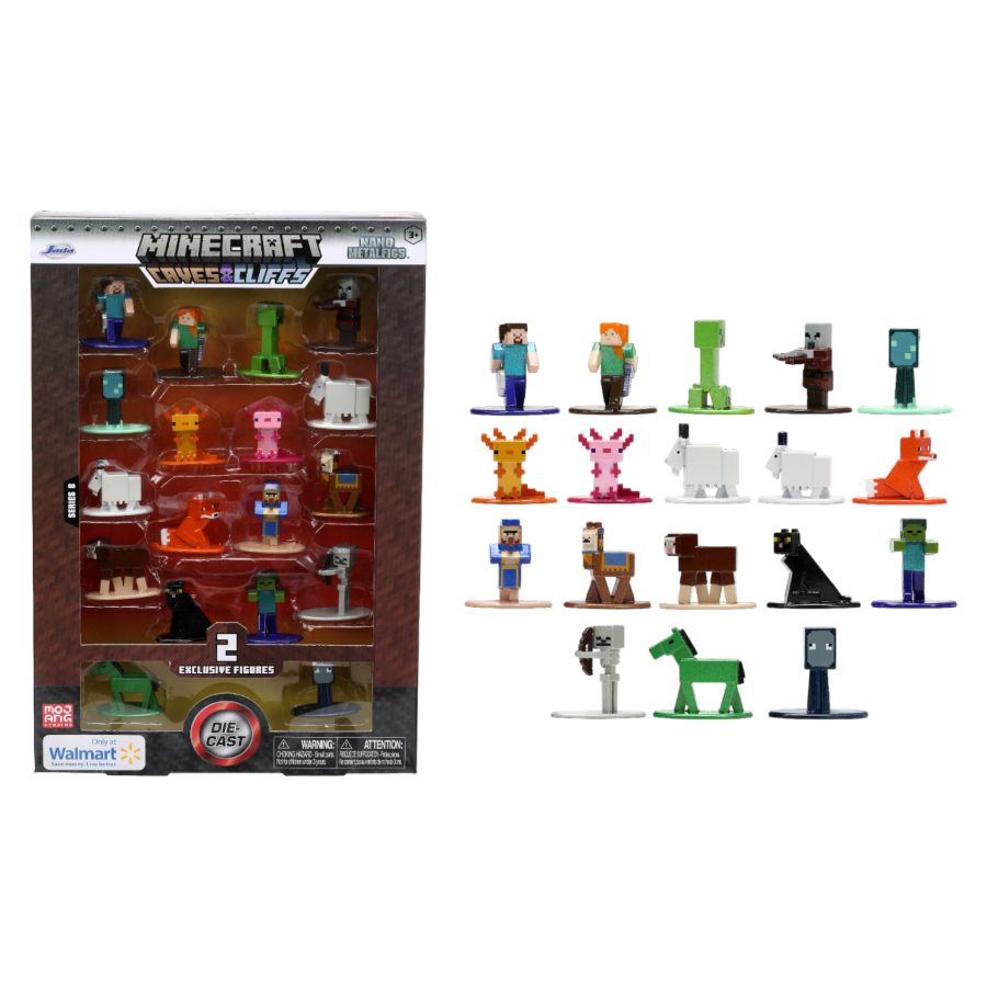 Minecraft - Caves and Cliffs Nano MetalFig 18-Pack Set