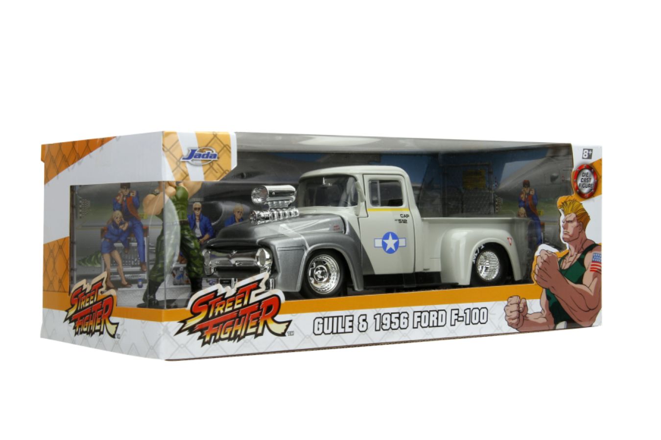 Street Fighter - Ford F-100 (1956) 1:24 with Guile Figure Hollywood Rides Diecast Vehicle