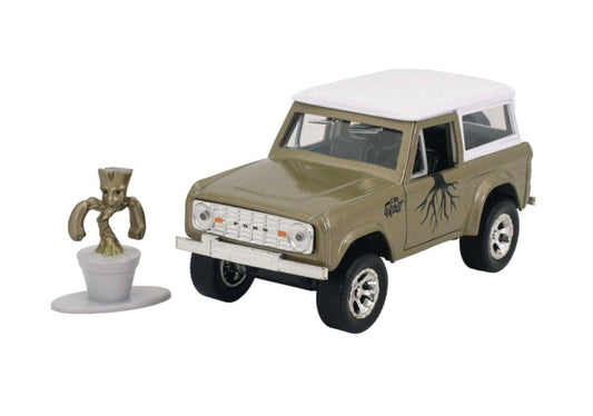 Marvel Comics - 1973 Ford Bronco Hard Top 1:32 Scale Hollywood Ride with Groot Set