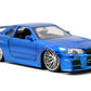 Fast and Furious - '02 Nissan Skyline GT-R R34 1:24 Scale Hollywood Ride