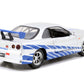 Fast and Furious - 2002 Nissan Skyline GTR R34 Silver 1:32 Scale Hollywood Ride