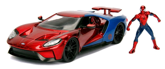 Spider-Man - 2017 Ford GT 1:24 Scale Hollywood Rides Diecast Vehicle - Ozzie Collectables