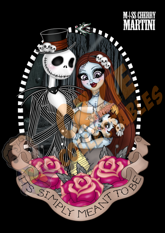 Disney's The Nightmare Before Christmas - Jack and Sally - Rose Demon Art Print Poster