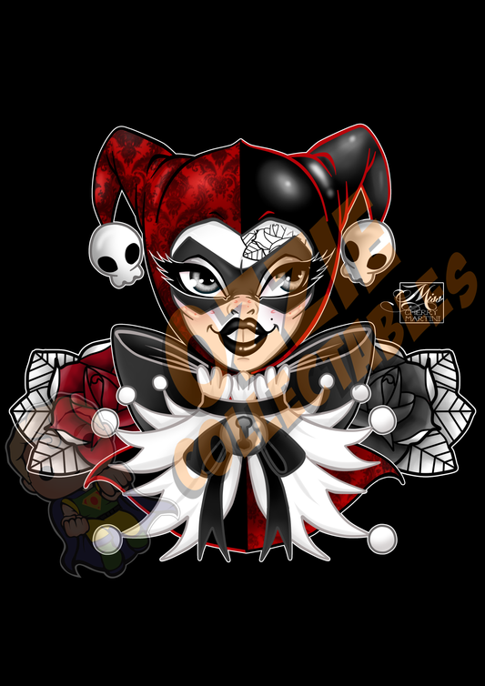 Harley Quinn - Jester Girl - Rose Demon Art Print Poster