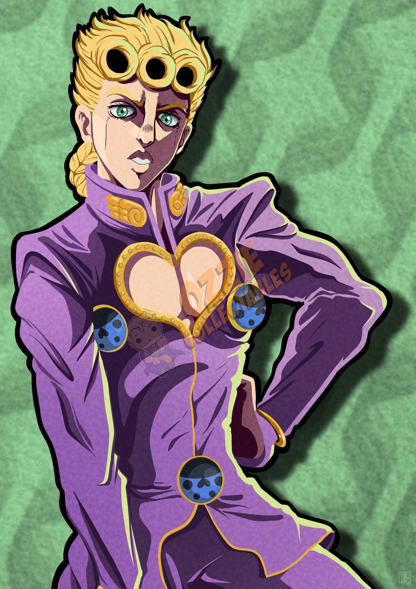 JoJo's Bizarre Adventure - Giorno Giovanna - Darren Tee Pei Art Print Poster