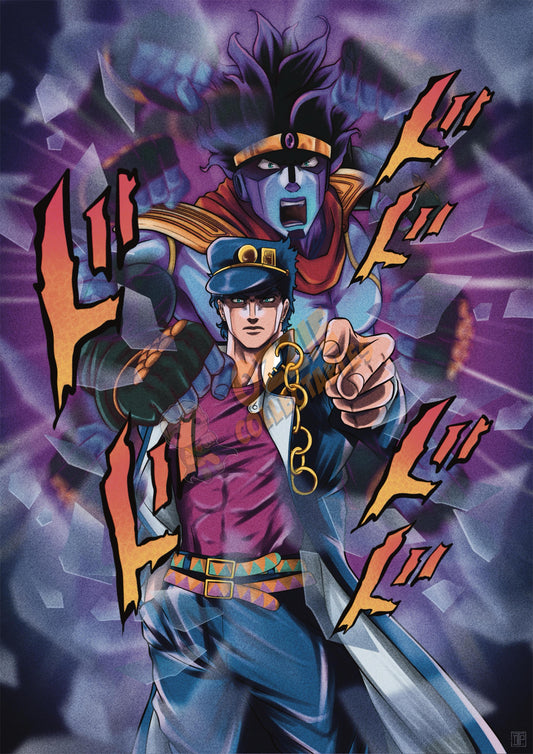 JoJo's Bizarre Adventure - Jotaro Star Platinum - Darren Tee Pei Art Print Poster