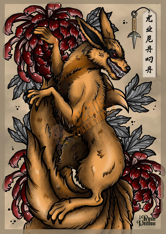 Karuma Naruto Fan Art Print By Rose Demon - RoseDemon Art Print Poster