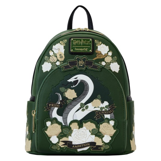 Harry Potter - Slytherin House Floral Tattoo Mini Backpack