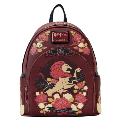 Harry Potter - Gryffindor House Floral Tattoo Mini Backpack