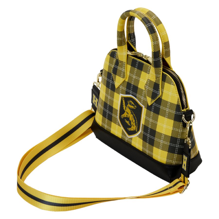 Harry Potter - Hufflepuff Patch Varsity Plaid Crossbody Bag