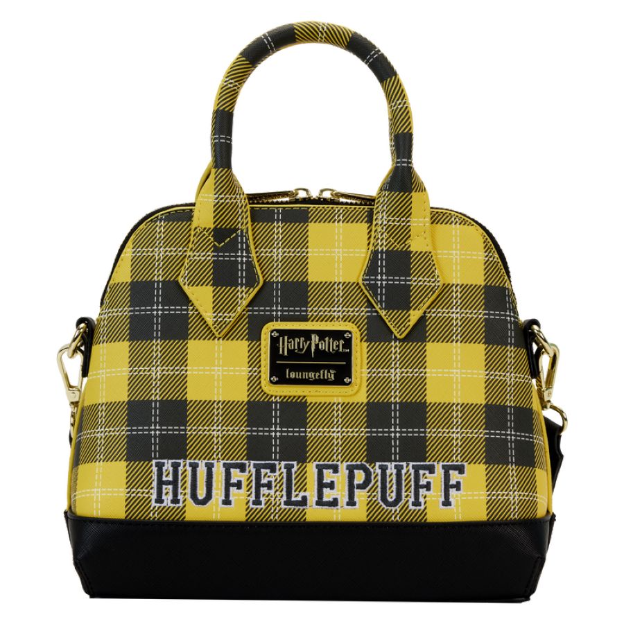 Harry Potter - Hufflepuff Patch Varsity Plaid Crossbody Bag