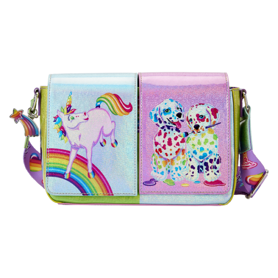Lisa Frank - Holographic Glitter Color Block Crossbody Bag