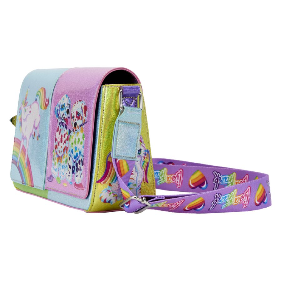 Lisa Frank - Holographic Glitter Color Block Crossbody Bag