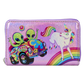 Lisa Frank - Holographic Glitter Color Block Zip Around Wallet