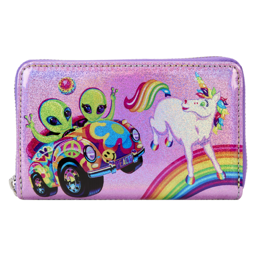 Lisa Frank - Holographic Glitter Color Block Zip Around Wallet