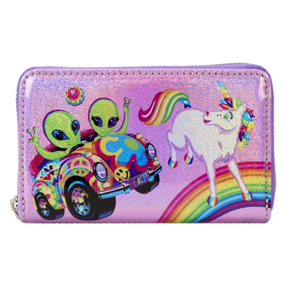 Lisa Frank - Holographic Glitter Color Block Zip Around Wallet